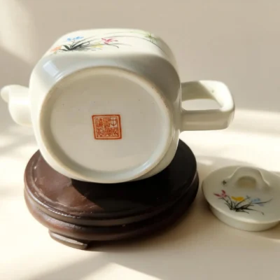 Orchid Ceramic Teapot  Hand-Painted