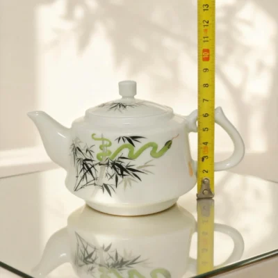 Zhuyeqing04 Hand Painted Teapot with Green Bamboo & Snake
