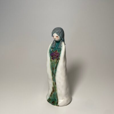 178. The Whispering Muse: A Handcrafted Jingdezhen Figurine Kissed by Fire