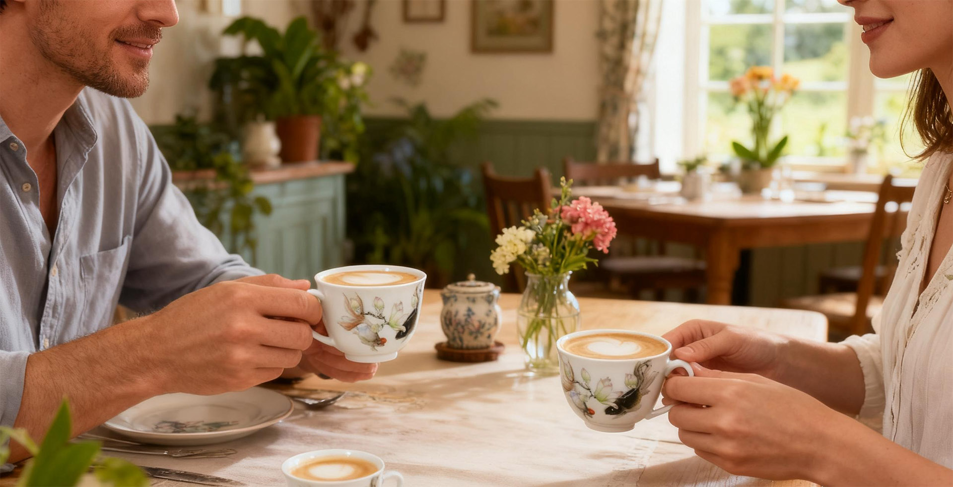 Custom wedding Anniversary A Goldfish Floral Cup custom-made by Mr. Li for his wife — from cherished memories to the warmth held in hand.