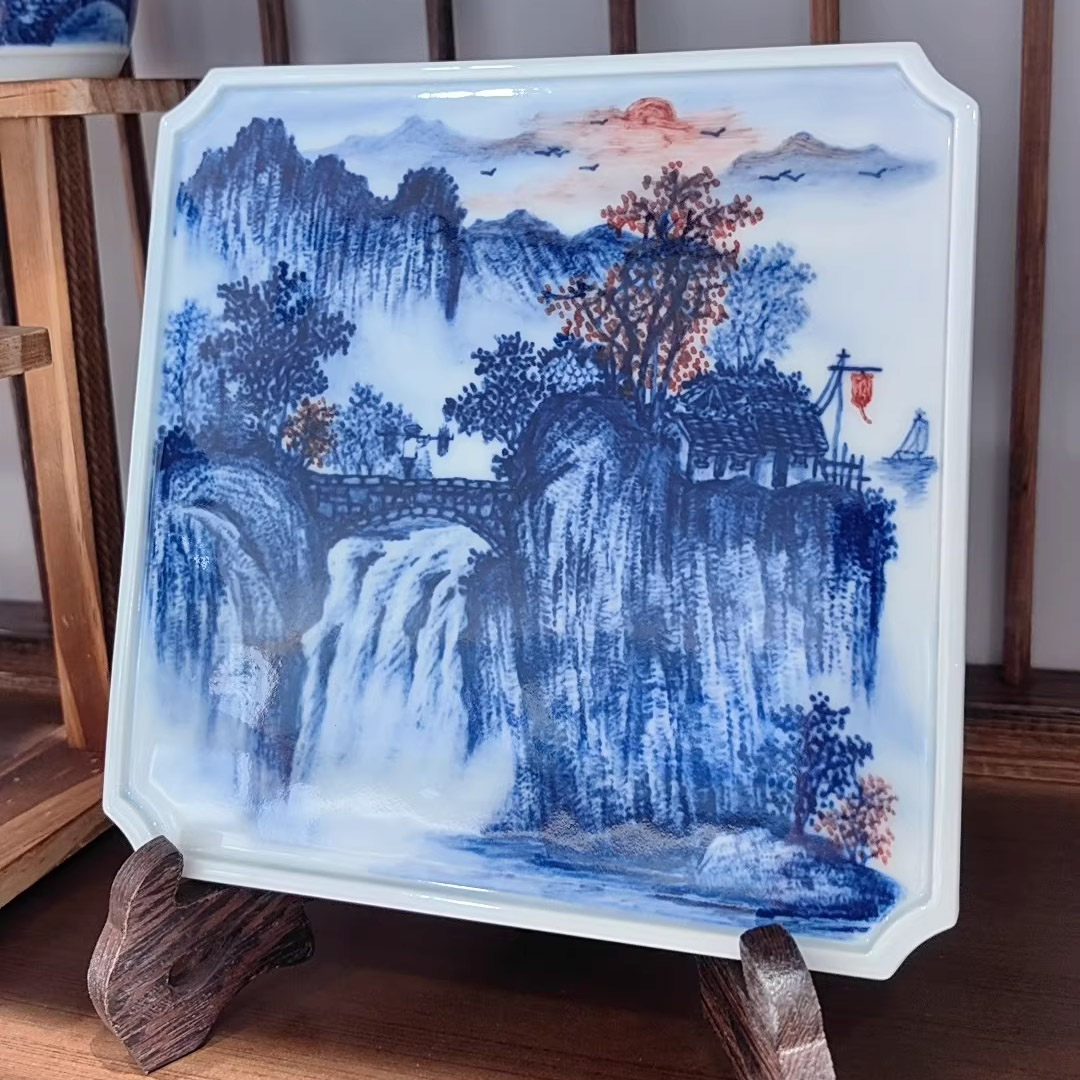 Hand-Painted Cloud Dragon Porcelain Plate