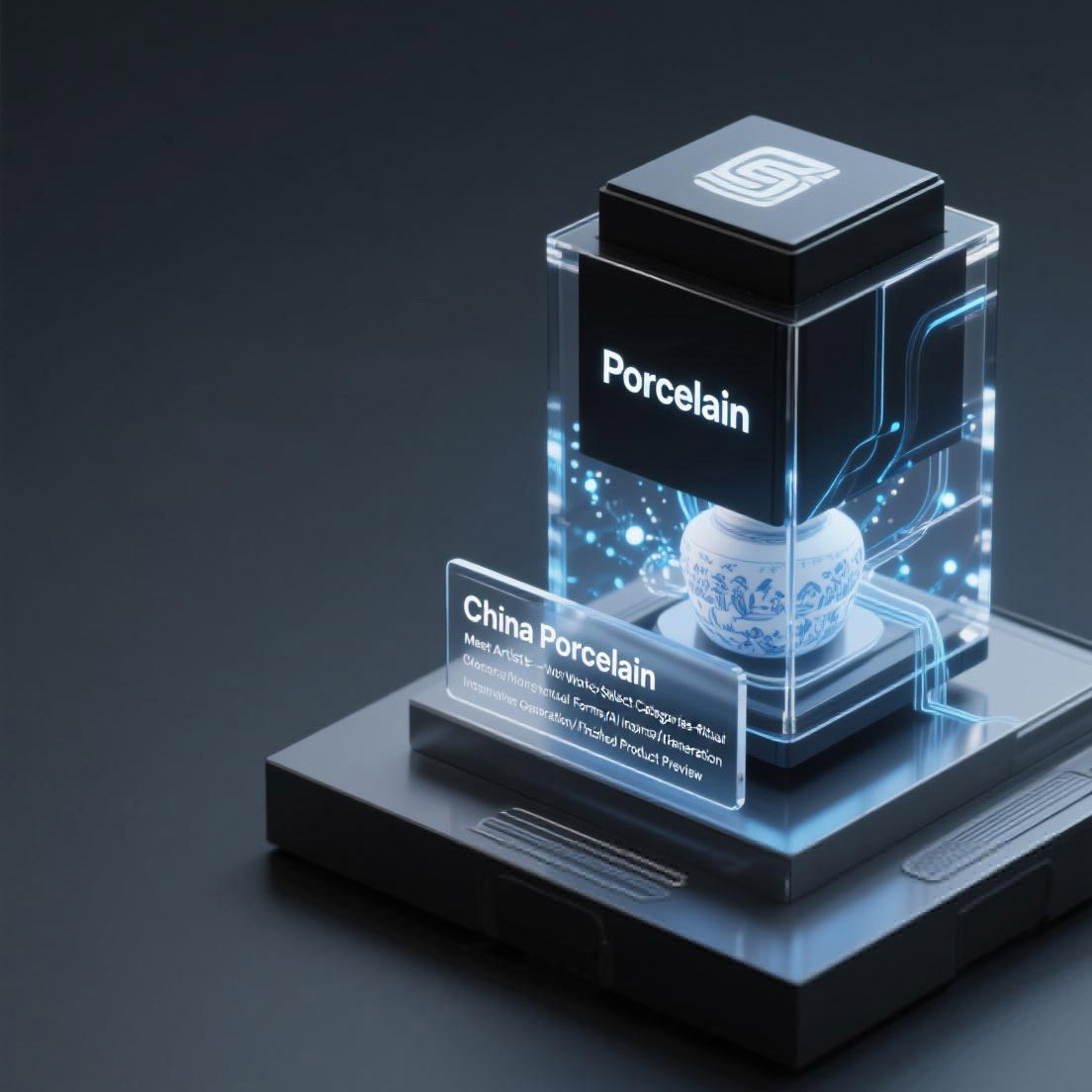 Flowers In Ceramic 16 Hand-Painted Cloud Dragon Porcelain Plate