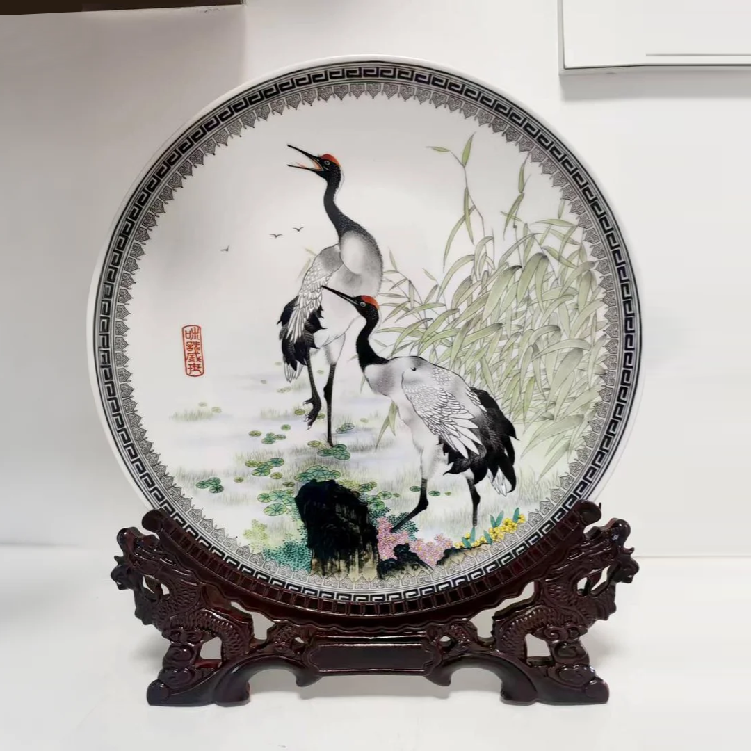 Hand-Painted Cloud Dragon Porcelain Plate