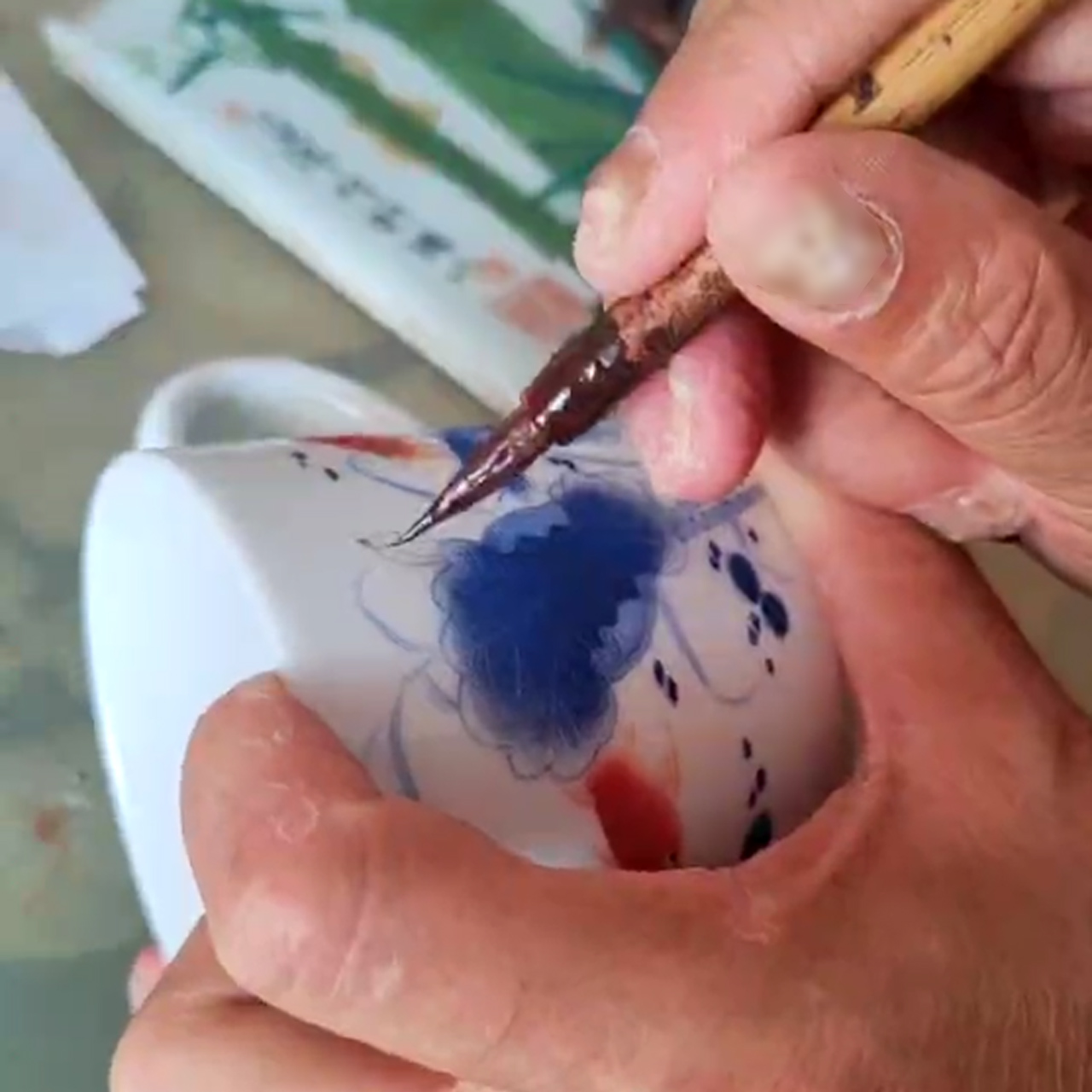 Hand-Painted Cloud Dragon Porcelain Plate