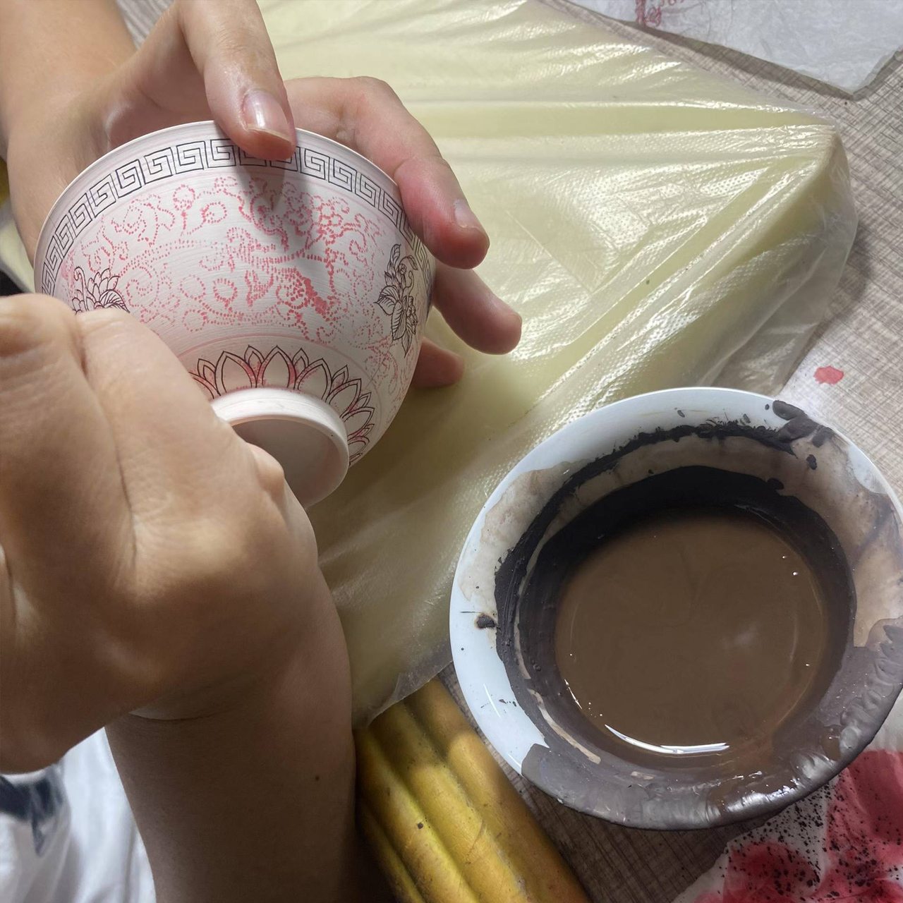 Hand-Painted Cloud Dragon Porcelain Plate