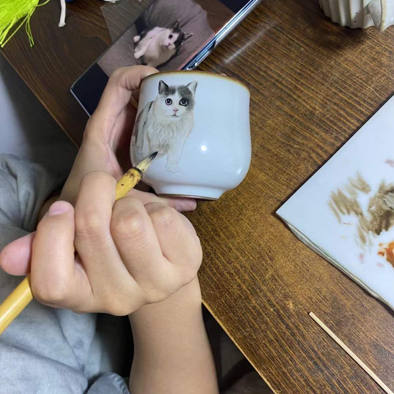 Hand-Painted Cloud Dragon Porcelain Plate