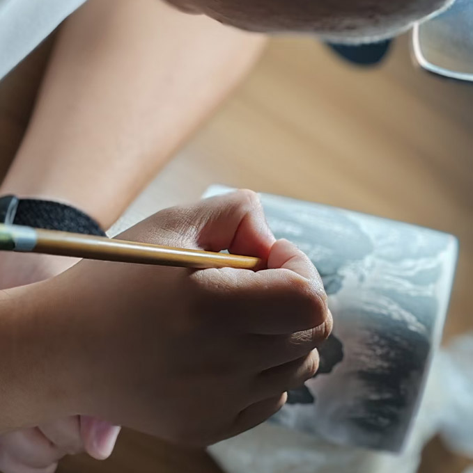 Hand-Painted Cloud Dragon Porcelain Plate