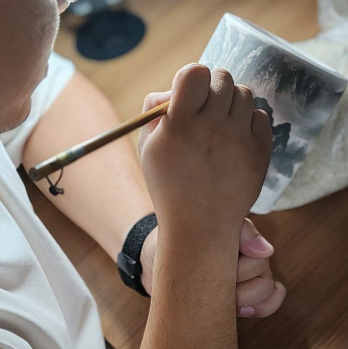 Hand-Painted Cloud Dragon Porcelain Plate