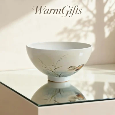 Cb01_Yy01-5 Mandarin Duck Playing in Water Heart-Shaped Cup, Jingdezhen Hand-Painted