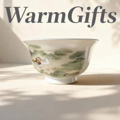 Cb02_Yy02-1 Hand-Painted Mandarin Duck and Lotus Pond Teacup - Hand-Held Cup