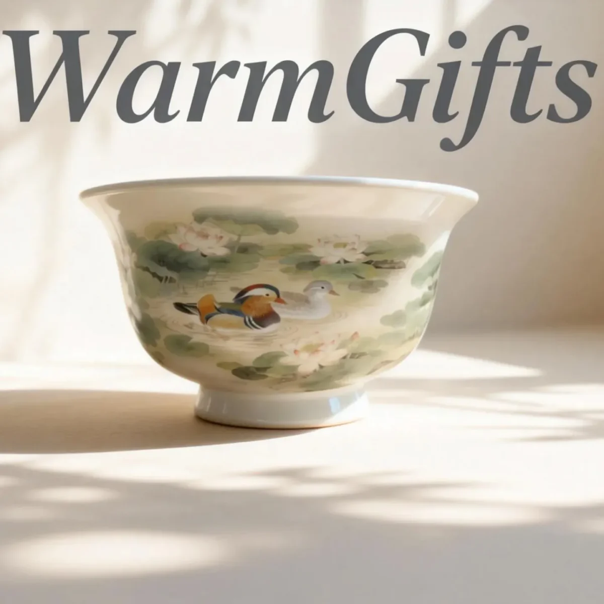 Cb02_Yy02-2 Hand-Painted Mandarin Duck and Lotus Pond Teacup - Hand-Held Cup