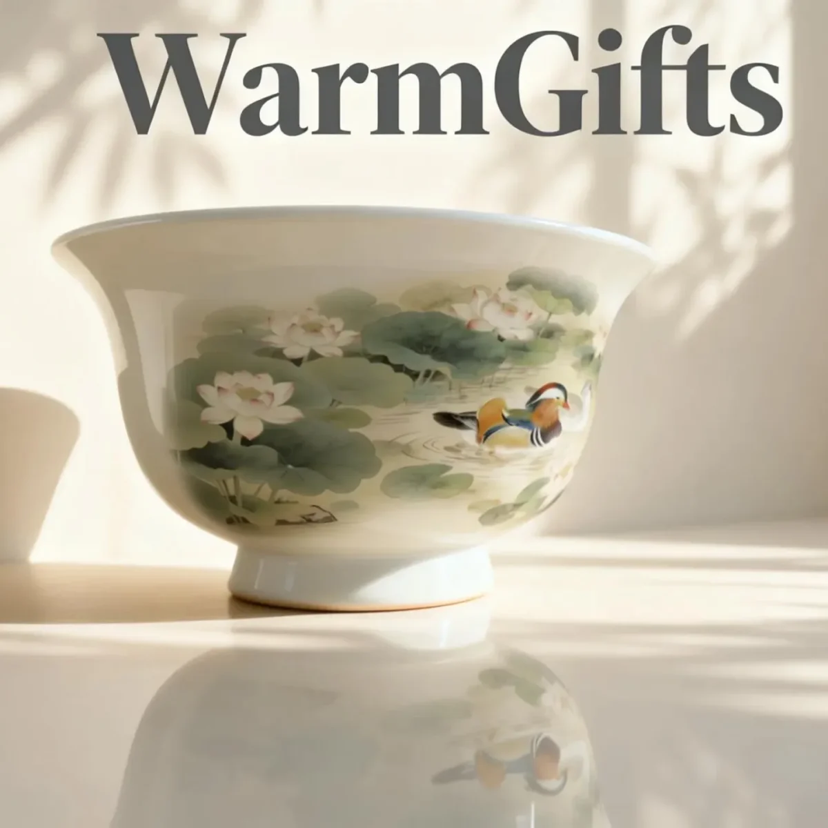 Cb02_Yy02-3 Hand-Painted Mandarin Duck and Lotus Pond Teacup - Hand-Held Cup