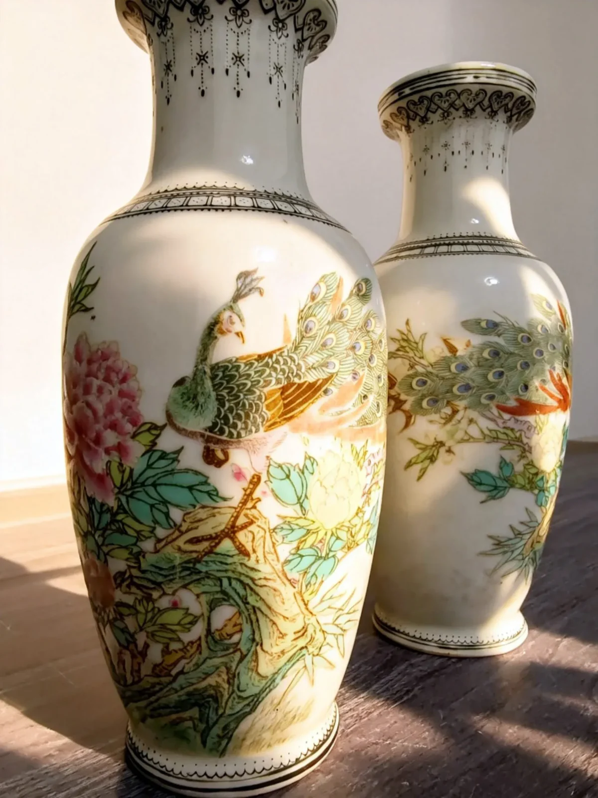 Flower Basket Bottle Peacock