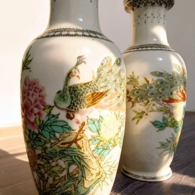 Flower Basket Bottle Peacock