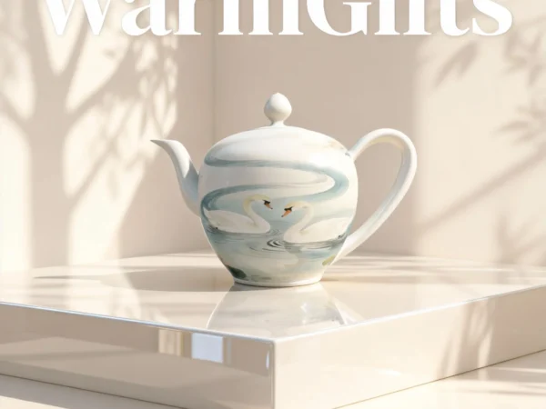 TE1_01 Jingdezhen Hand-Painted Swan and Lotus Pond Porcelain Teapot