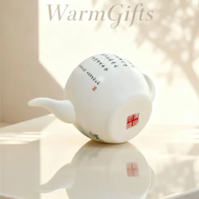 Te1_06 Jingdezhen Hand-Painted Swan and Lotus Pond Porcelain Teapot