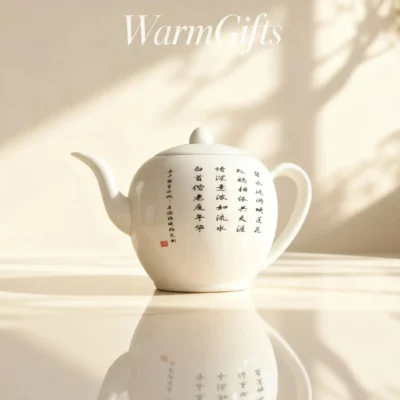 Te1_07 Jingdezhen Hand-Painted Swan and Lotus Pond Porcelain Teapot