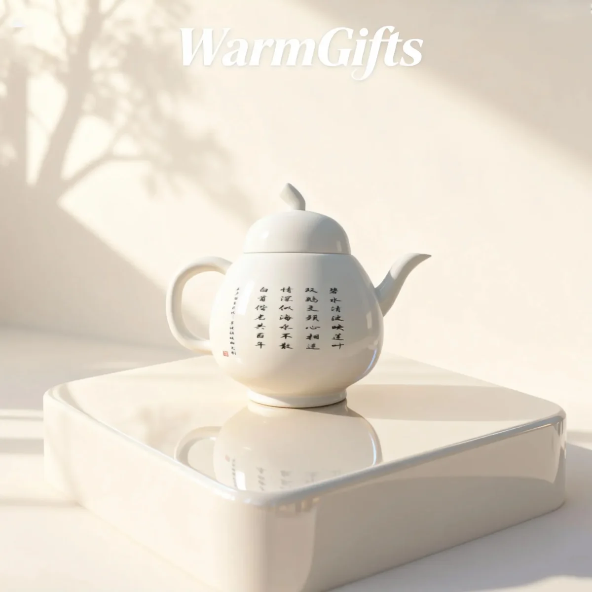 Te2_04 Jingdezhen Hand-Painted Double Swan and Lotus Pond Porcelain Teapot