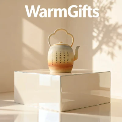 Hand-Painted Double Swans Soaring High Porcelain Teapot