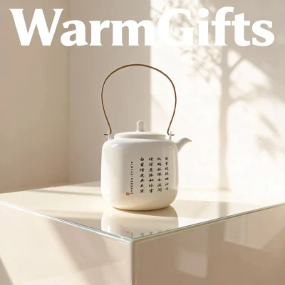 Hand-Painted Snowfield Double Swan Teapot