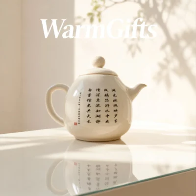 Hand-Painted Reed Lake Double Swan Porcelain Teapot