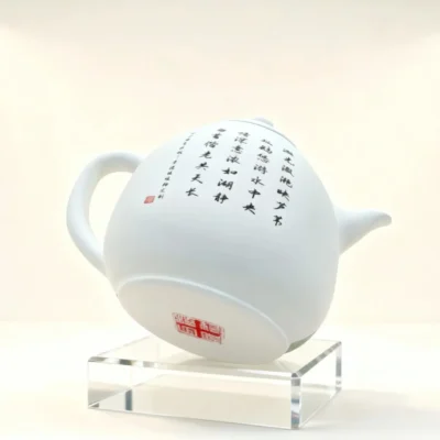 Hand-Painted Reed Lake Double Swan Porcelain Teapot