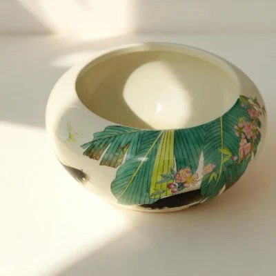 Water Basin with Banana Leaf and Carp