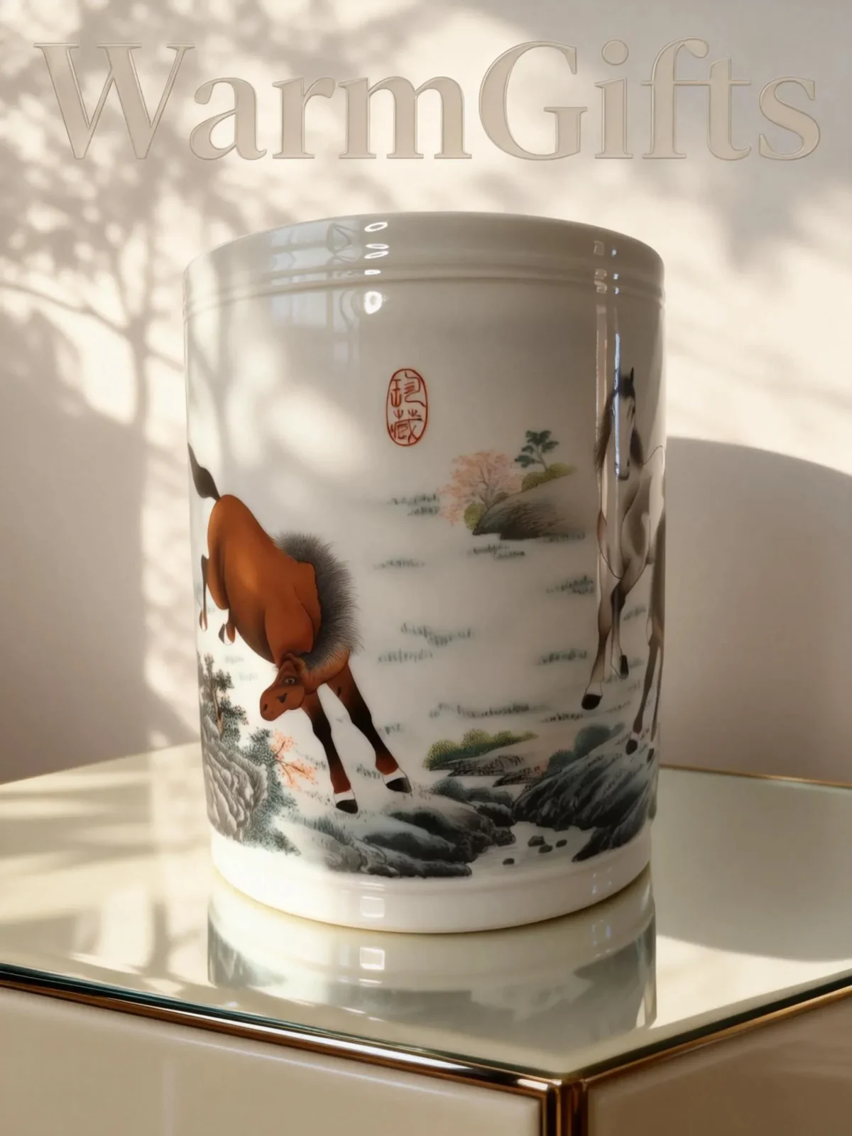 Noble Horse Painting Brush Holder