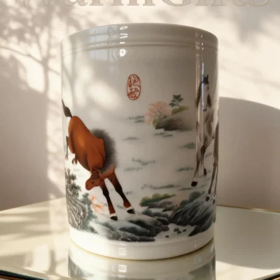 Noble Horse Painting Brush Holder
