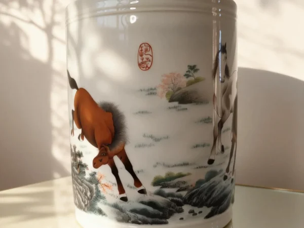 Noble Horse Painting Brush Holder