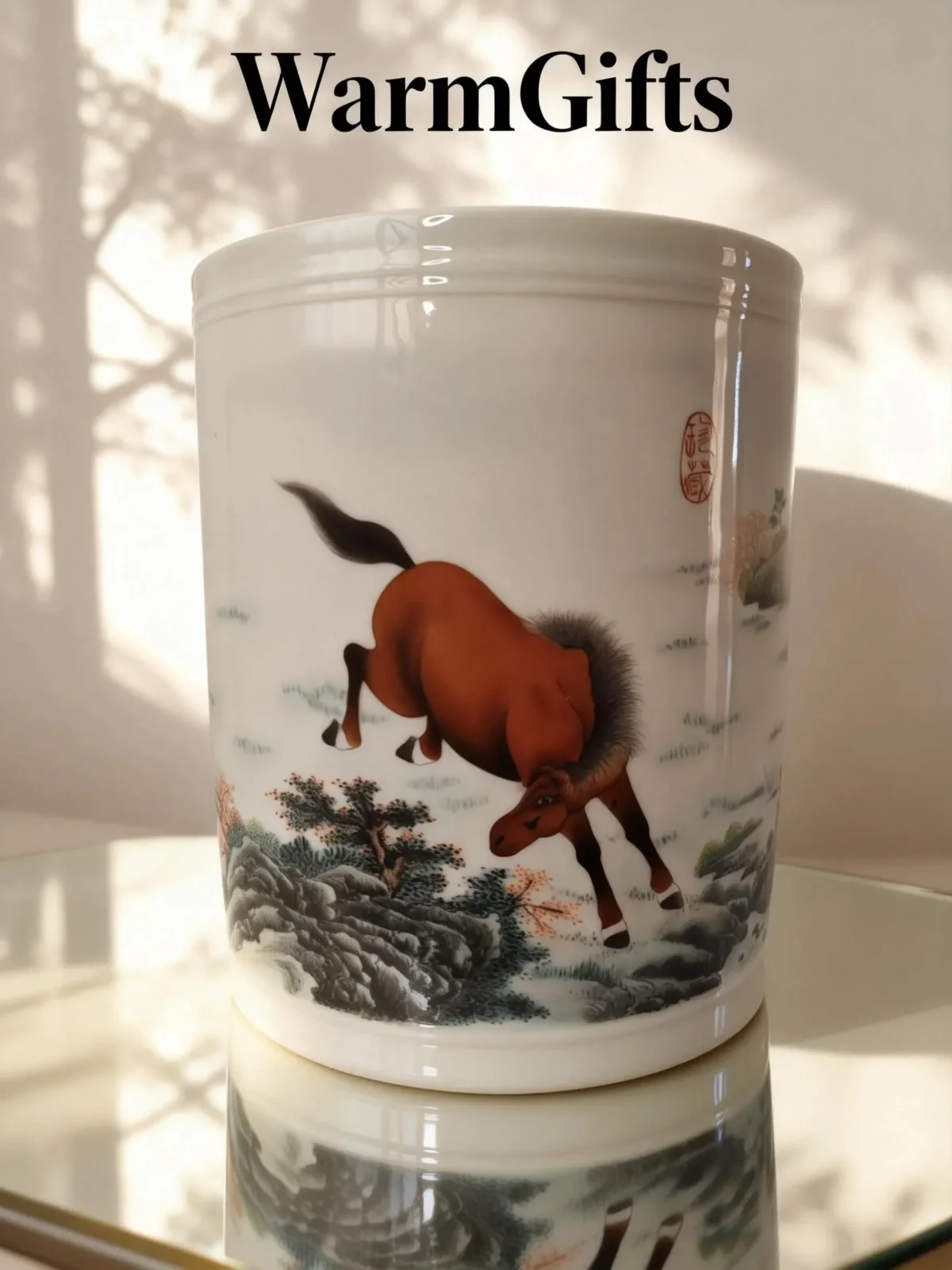 Noble Horse Painting Brush Holder