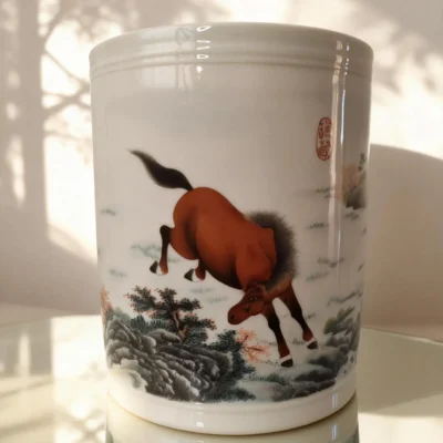 Noble Horse Painting Brush Holder