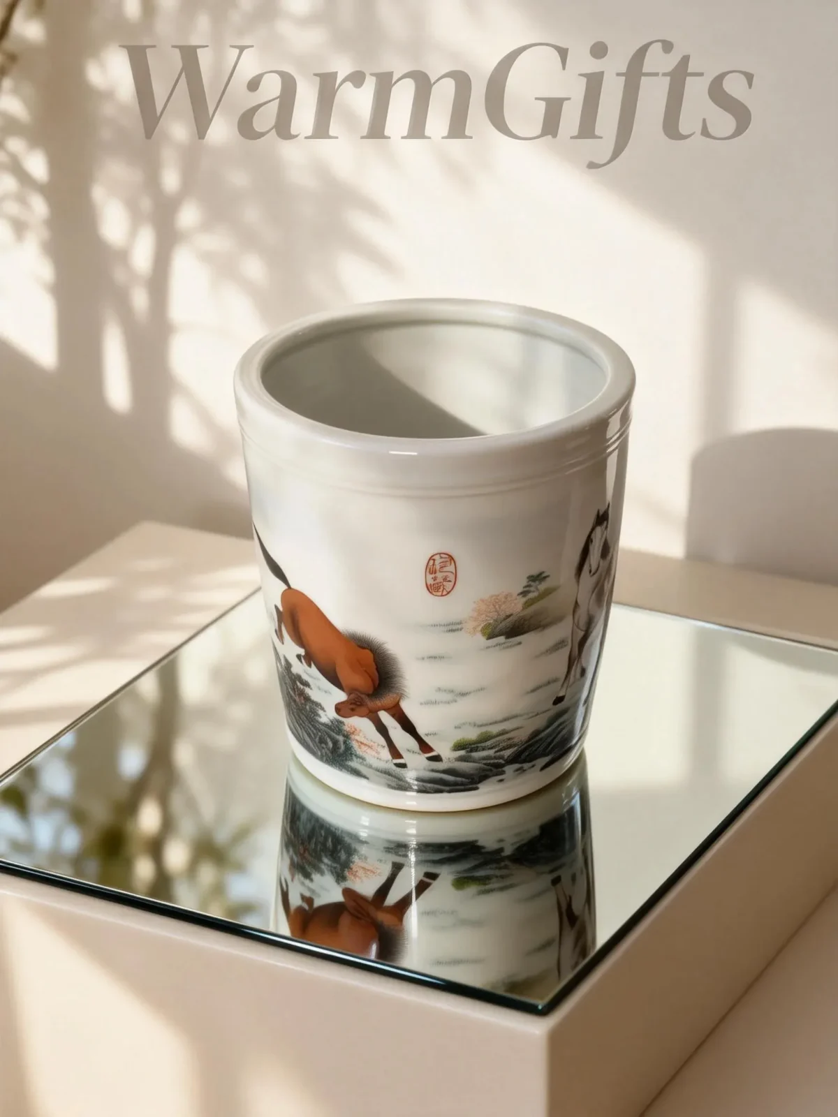 Noble Horse Painting Brush Holder