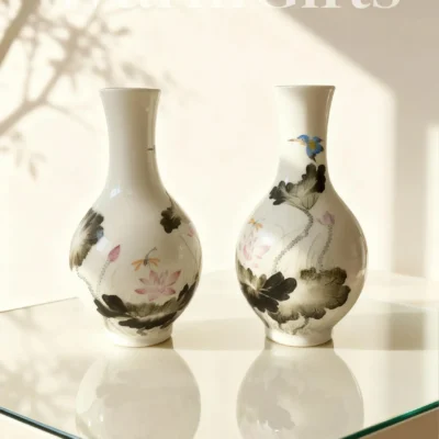 Garlic Bottle Ink Lotus Hummingbird Paired Bottles