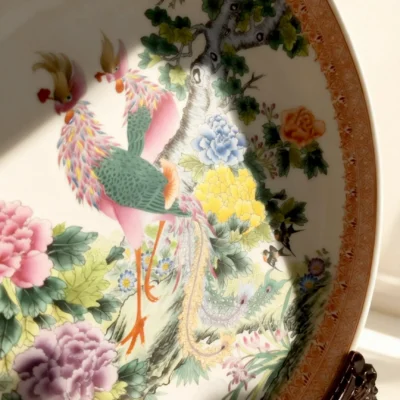 Fenghuang05 Phoenix and Deer in Spring Porcelain Plate