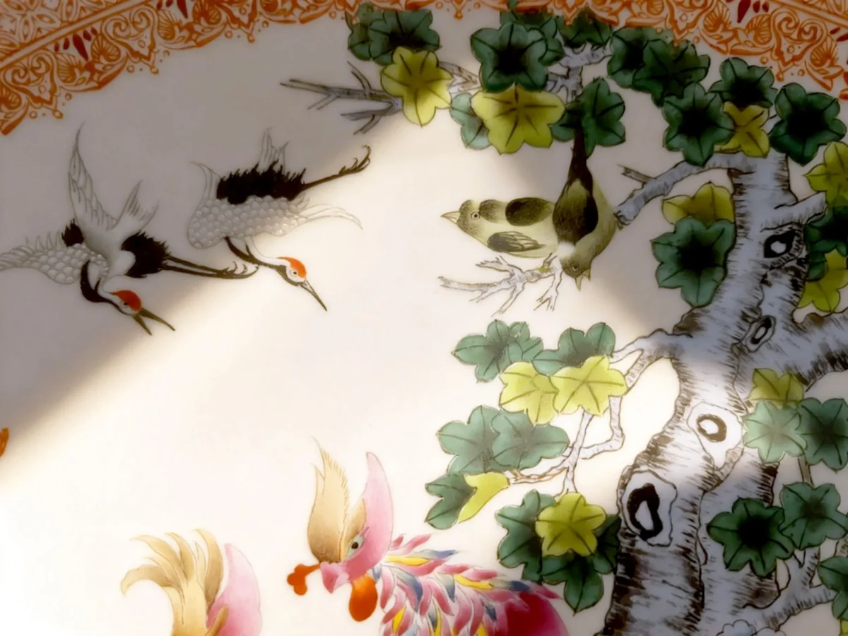 Fenghuang06 Phoenix and Deer in Spring Porcelain Plate