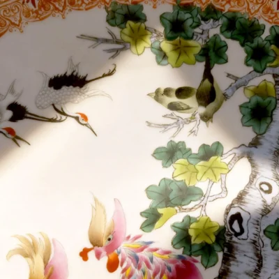 Fenghuang06 Phoenix and Deer in Spring Porcelain Plate
