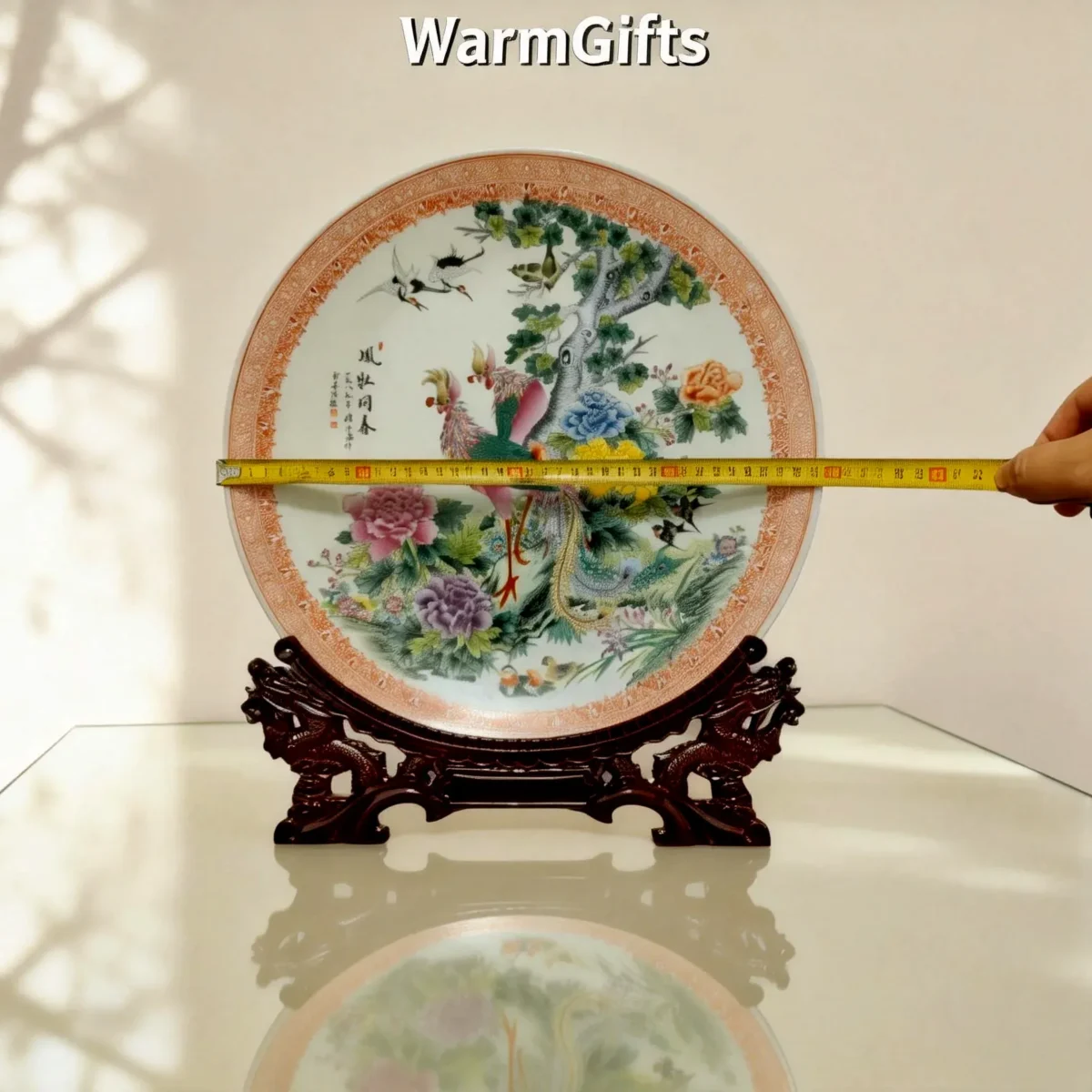 Fenghuang07 Phoenix and Deer in Spring Porcelain Plate