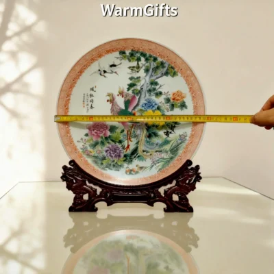 Fenghuang07 Phoenix and Deer in Spring Porcelain Plate