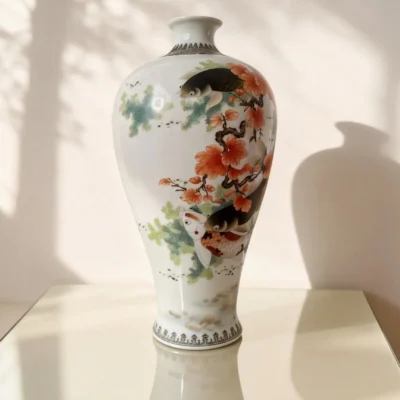 Prunus Vase Maple Leaf Koi