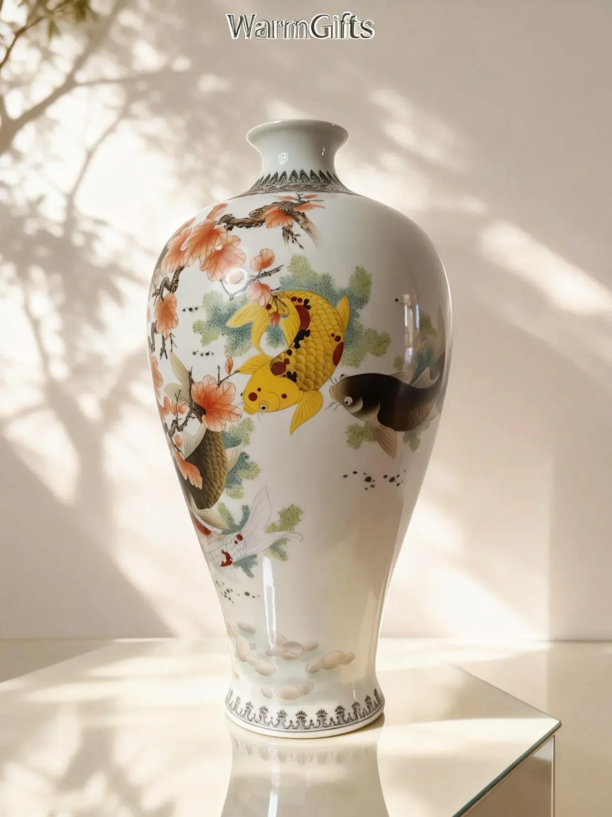 Prunus Vase Maple Leaf Koi