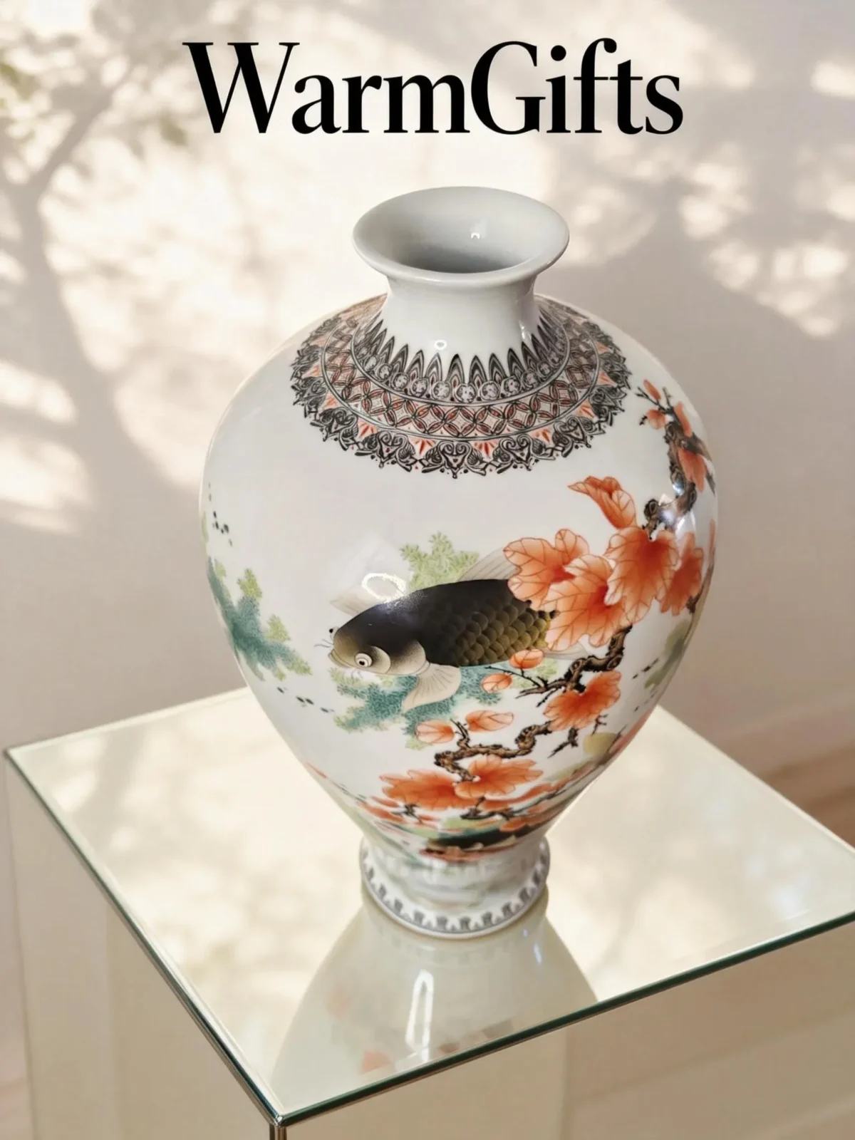 Prunus Vase Maple Leaf Koi