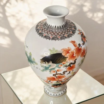 Prunus Vase Maple Leaf Koi