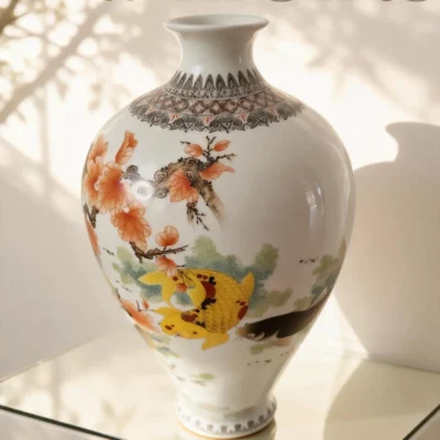 Prunus Vase Maple Leaf Koi