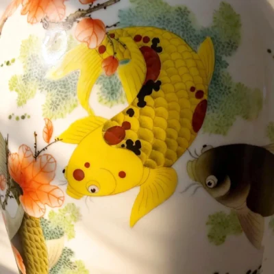 Prunus Vase Maple Leaf Koi