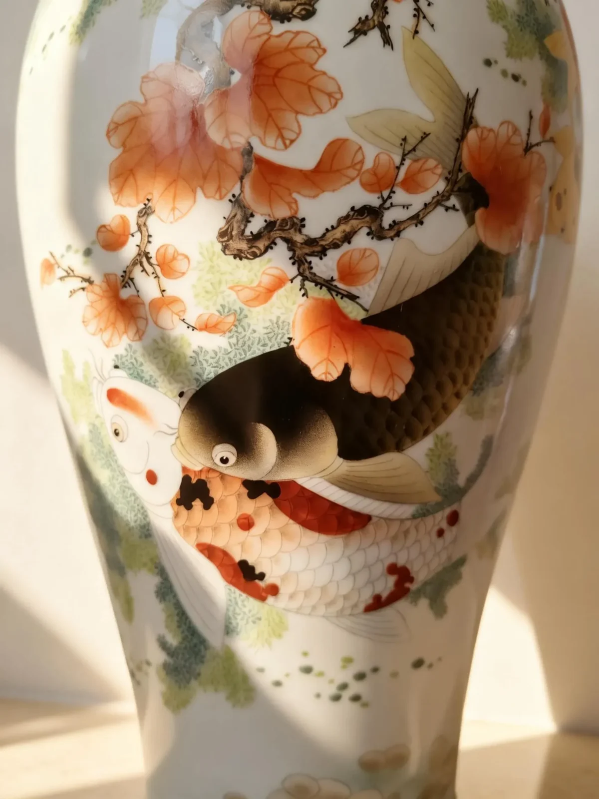Prunus Vase Maple Leaf Koi