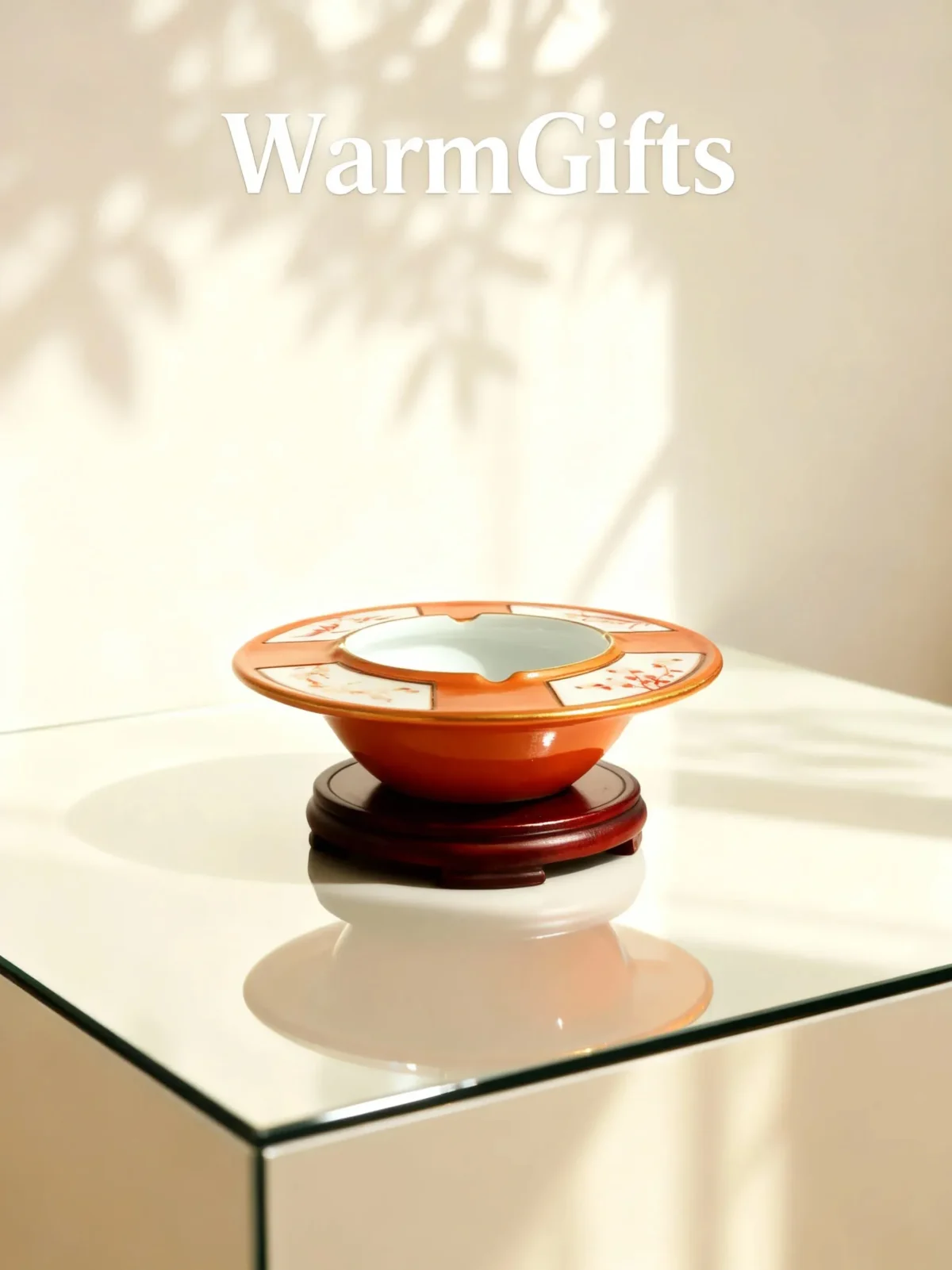 Gang02 Orange Rhythm Elegant Bamboo Ashtray