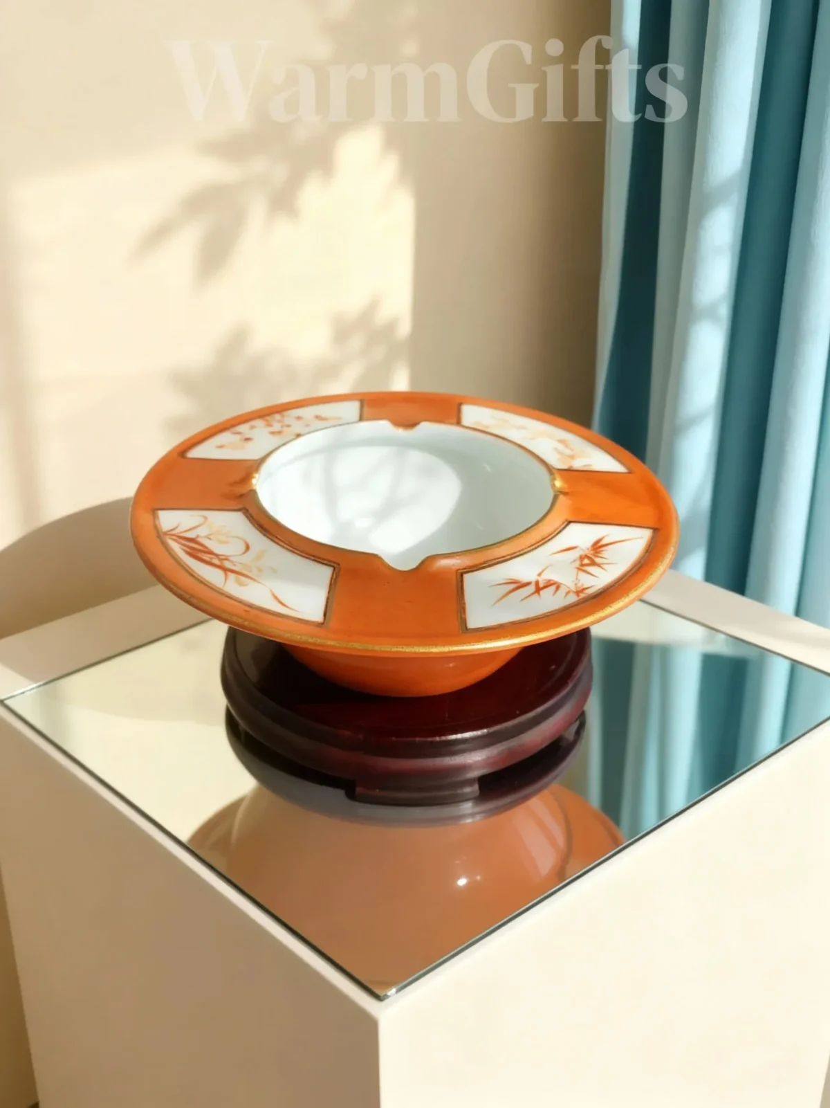 Gang03 Orange Rhythm Elegant Bamboo Ashtray
