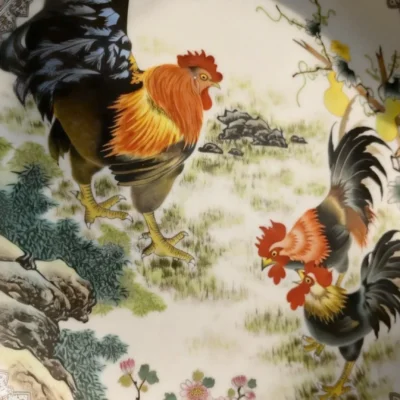 Rooster Brings Blessing Porcelain Plate