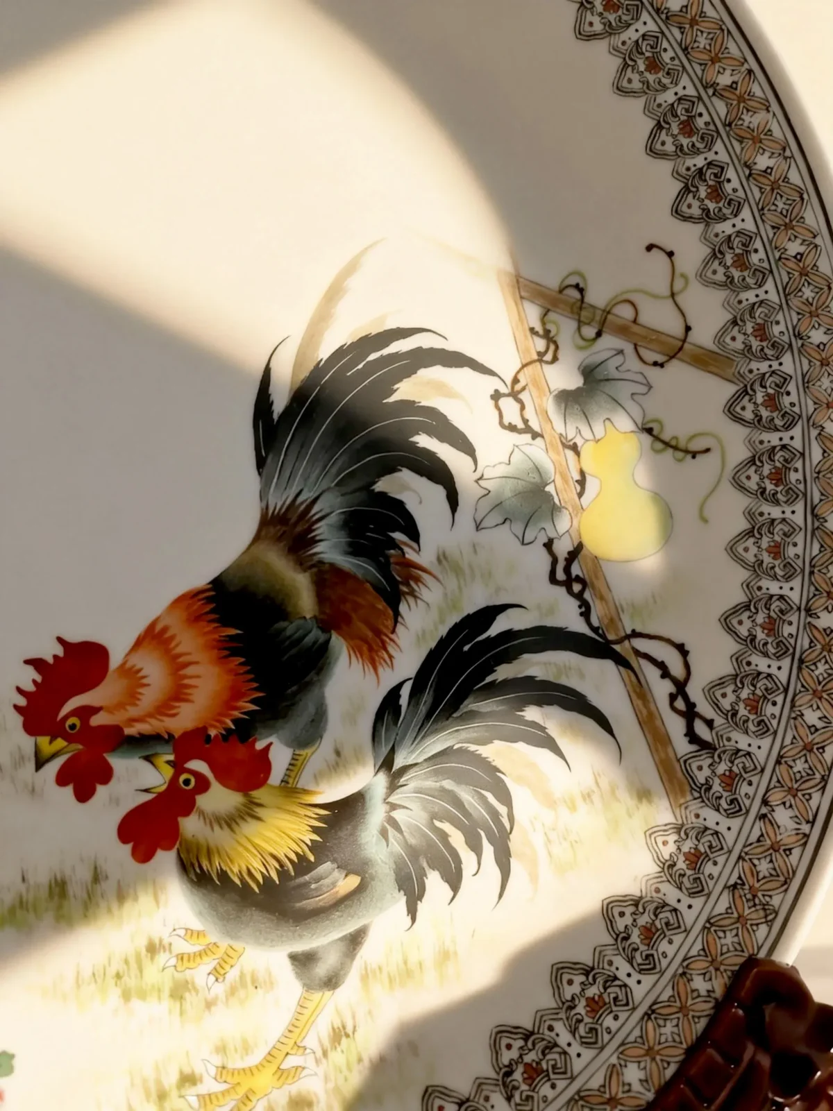 Rooster Brings Blessing Porcelain Plate